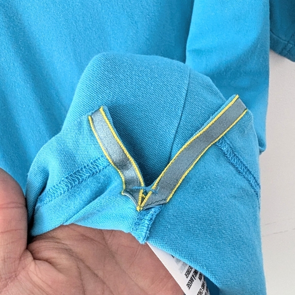 Robert Graham Aqua Blue Polo Shirt In Size M - Picture 7 of 10